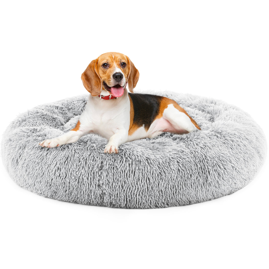 24 Inch Anti-Slip Round Fluffy Plush Faux Fur Cat Bed, Fits Up To 25 Lbs Pets — image 1 of 8