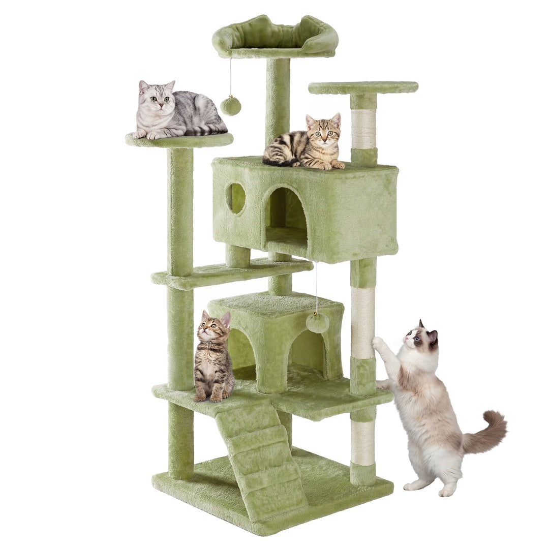 54 In Cat Tree Tower - Multi-level With Sisal Grab Post, Indoor Apartment With Ladder, Plush Toys, Rest And Play — image 1 of 3