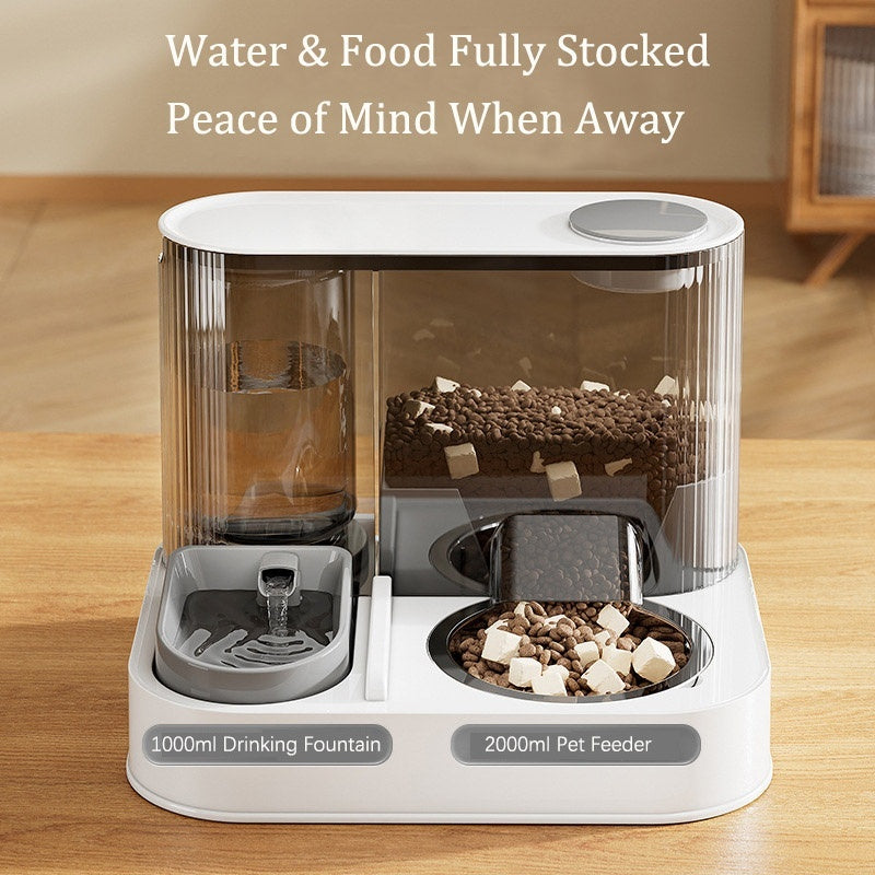 2 In 1 Automatic Cat Feeder Water Dispenser Dry Wet Pet Dog Puppy Food Dispenser — image 1 of 10