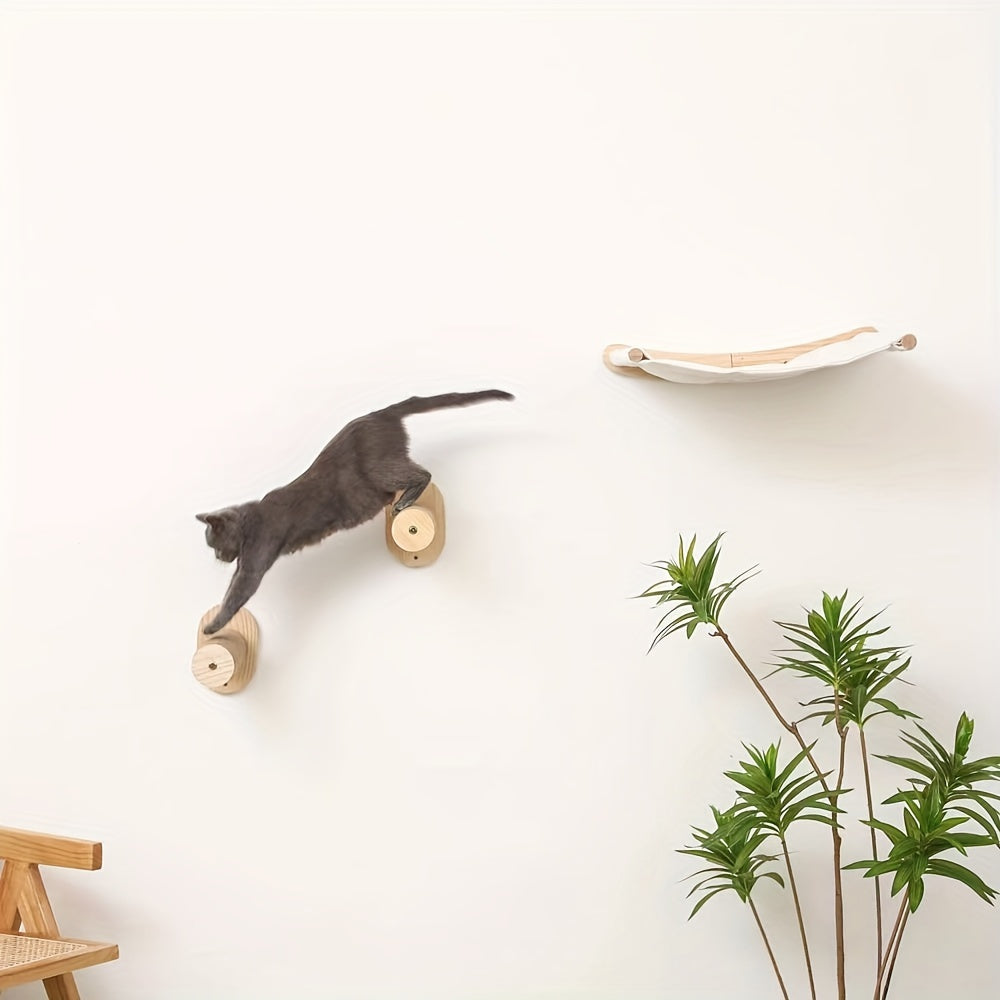 Wall Cat Tree - Space-Saving, Versatile Indoor Activity Center With Sisal Rope Scratching Board, Wooden Furniture, And Climbing Tube For Large And Small Cats - Perfect For Indoor Spaces — image 1 of 8