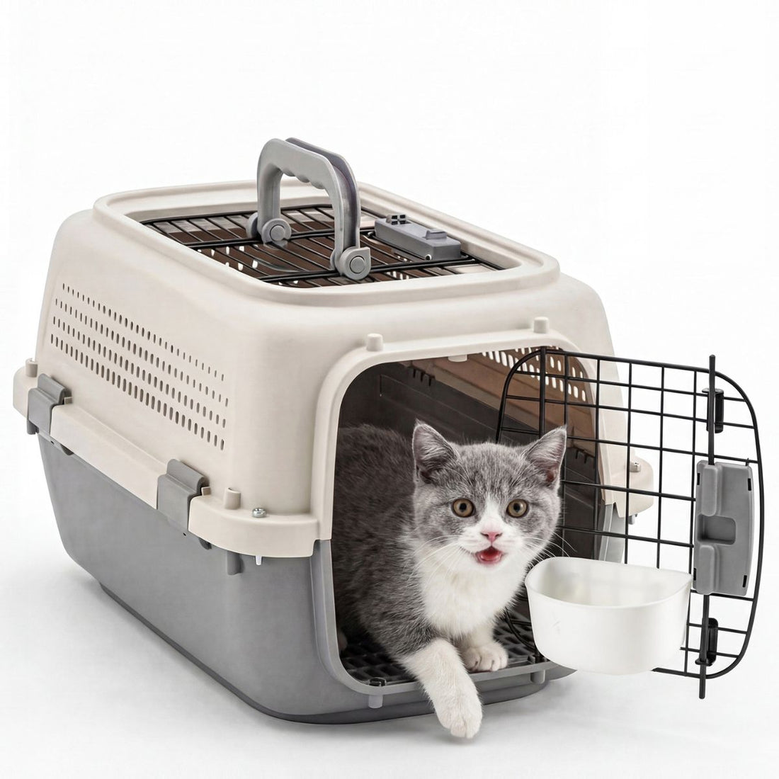 Hard-Sided Dog And Cat Carrier, TSA Airline Approved, For Small To Medium Pets, Travel Crate With Handle, Ventilated Design — image 1 of 6