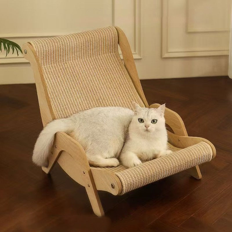 Sisal Cat Lounge Chair Sofa Kitten Hammock Pet Scratching Post Pad Sleep Bed UK — image 1 of 8