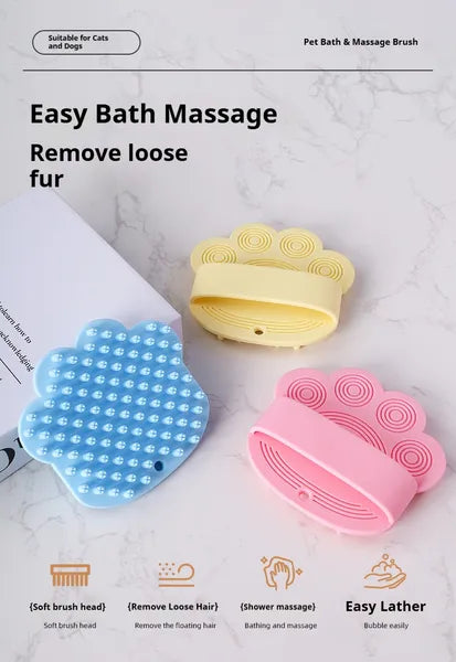 Dog Bath Brush,Pet Bath Comb Brush Soothing Massage Rubber Comb,Pet Bathing Brush — image 1 of 9