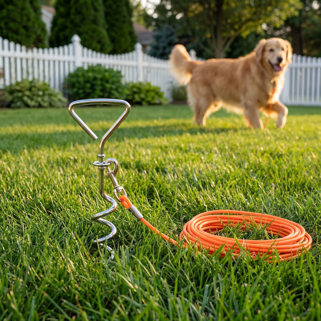 Ground Stake Fixed Dog Leash Allows Your Beloved Dog To Play More Freely — image 1 of 12