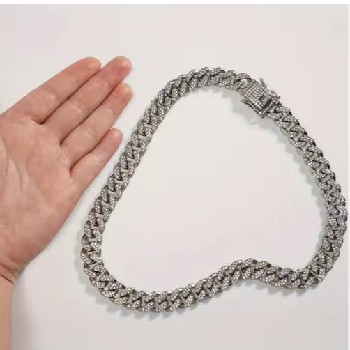 US LOCAL STOCK Hiphoppet Beautiful Hot Sale Luxury Alloy Dog Chain Sparkling Diamond Secure Metal Chain Choker For Dogs And Cats — image 1 of 5
