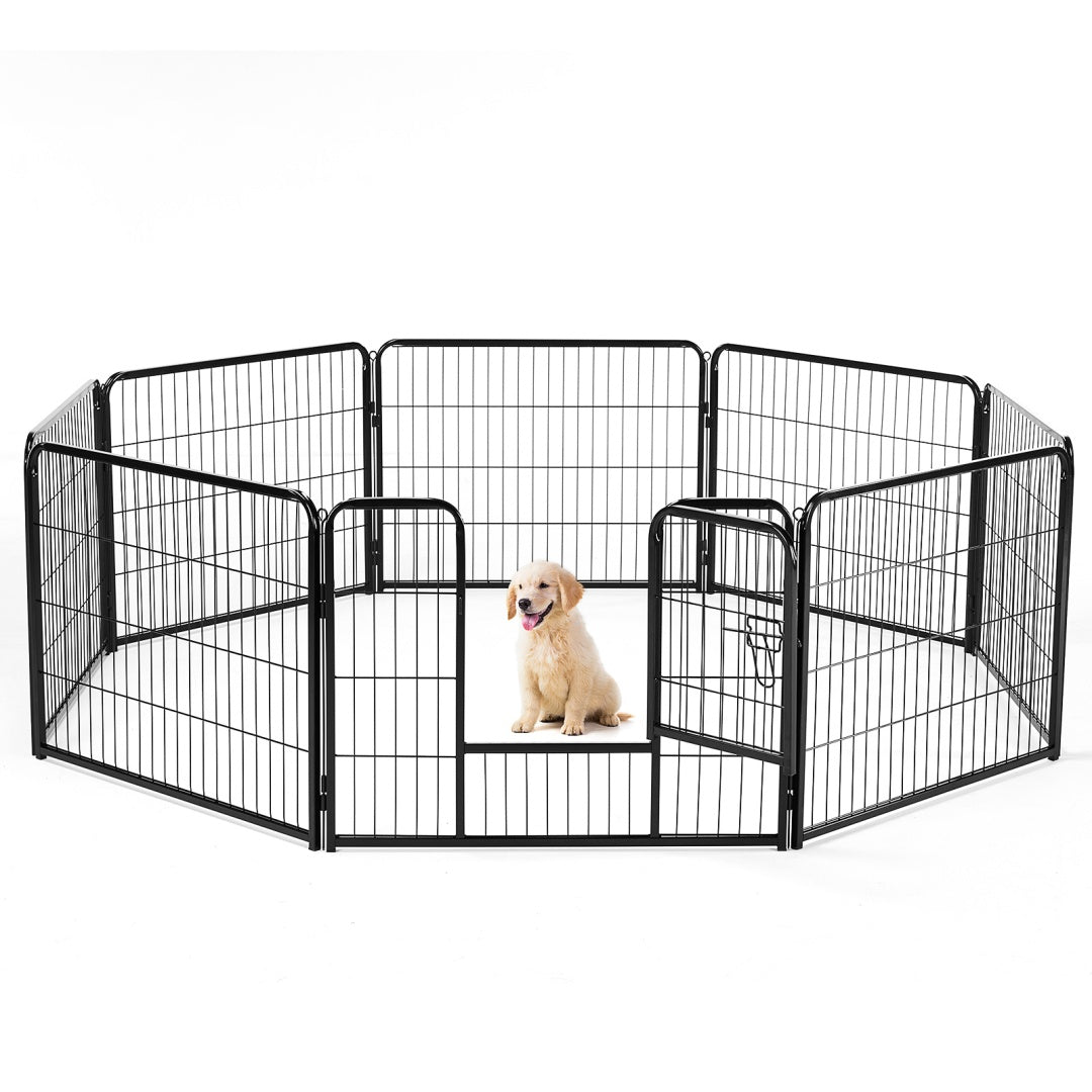 Dog Playpen Indoor Fence Height Metal Exercise Pen With Door Small Puppy-Medium-Large Dogs Animal Pet For Outdoor, Garden, Yard — image 1 of 15
