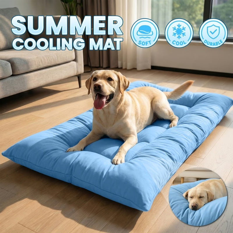 Extra-Large Summer Cooling Mat Dog Sofa Bed,Ultra-Soft, 8 Compartments, Extra-Large Plush Dog Sofa Bed,Super Soft, Thick Polyester Pet Mat With A Non-Slip Bottom — image 1 of 8