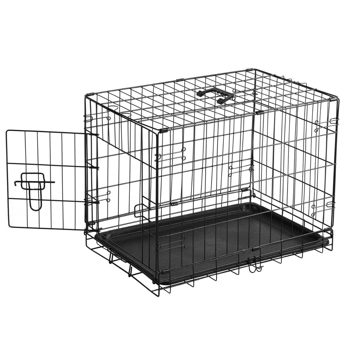 Single Door Dog Cage - Durable Metal Pet Kennel, Secure Lock, Collapsible Design, Removable Tray For Easy Cleaning, Portable Puppy Cage — image 1 of 1