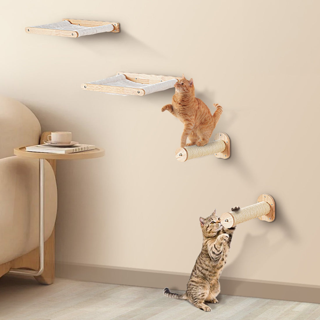 Wall-Mounted Cat Shelves & Hammocks (Set of 4) — image 1 of 5